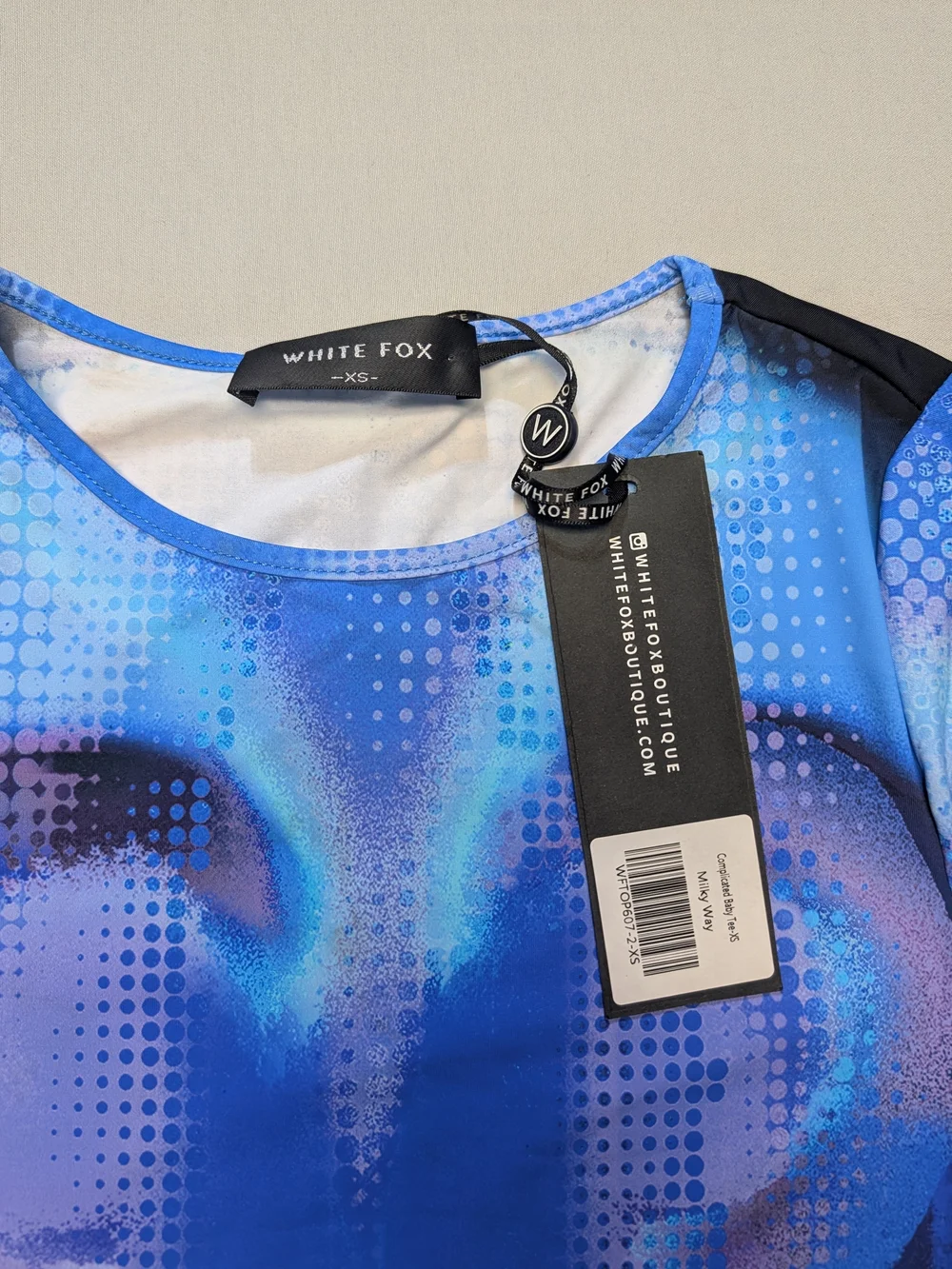 NWT White Fox Boutique Blue Milky Way Two-Piece Set Women's Size XS Stretch